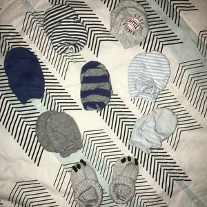 Bundle of baby boy mittens and booties